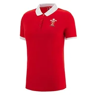 Koszulki i topy damskie - Macron Damska koszulka polo WRU Merch Ca Lf czerwona/biała, Czerwony, 52 - miniaturka - grafika 1