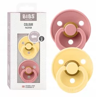 Smoczki uspokajające - Bibs Dwupak Smoczek Uspokajający Kauczuk Hevea Rozmiar M 6M+ 2Szt Pale Butter& Dusty Pink - miniaturka - grafika 1