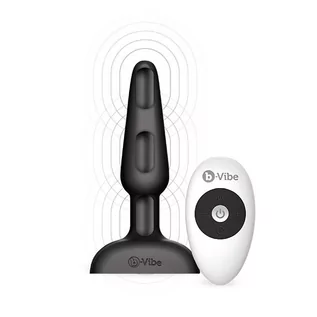 Wibratory analne - B-Vibe Plug analny zdalnie sterowany  - B-Vibe Trio Remote Control Plug Black BV005B [8407596] - grafika 1