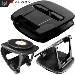 Uchwyt samochodowy obrotowy 360 stopni Alogy na telefon do auta na kokpit Czarny - Adaptery i przejściówki - miniaturka - grafika 2