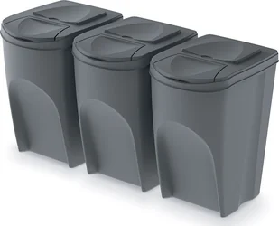 Kosz na śmieci Prosperplast Sortibox do segregacji 3 x 35L szary IKWB35S3-405U - Kosze na śmieci - miniaturka - grafika 1