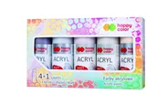 Farby i media malarskie - Happy Color, Farba akrylowa zestaw 5 kolorów x 60 ml, kolory MIX D - miniaturka - grafika 1