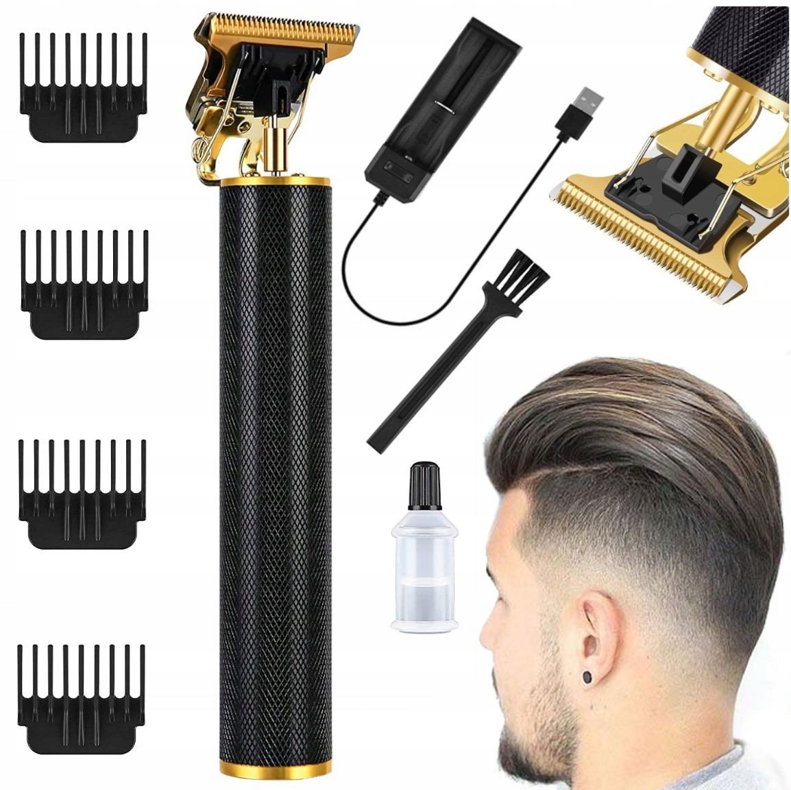 TRYMER MASZYNKA DO STRZYŻENIA GOLENIA BRODY WŁOSÓW USB STRZYŻENIE OBCINANIE