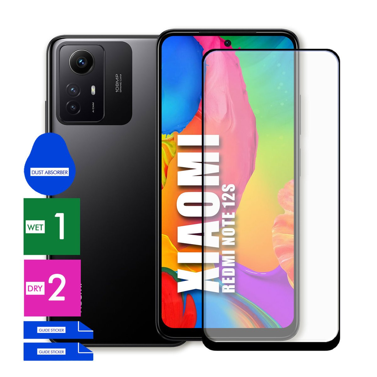 SZKŁO OCHRONNE DO XIAOMI REDMI NOTE 12S HARTOWANE 9H PEŁNE CAŁY EKRAN 5D