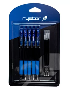 Rystor, Pióro żelowe z 3 wkładami, Niebieski, 5 szt. - Długopisy - miniaturka - grafika 1