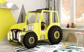 Łóżka dla dzieci i młodzieży - Łóżko pojedyncze TRAKTOR żółty z materacem - miniaturka - grafika 1