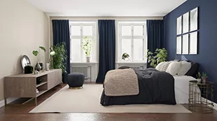 Homing blickdichter Verdunklungsvorhang Uni Gardine Vorhang Wohnzimmer Schlafzimmer Kinderzimmer Dekostoff, Blau, 1 Stück, H x B: 245 cm x 140 cm, 5491-46, 245 x 140 cm - Firany i zasłony dla dzieci - miniaturka - grafika 1