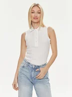 Koszulki i topy damskie - Lacoste Polo PF5445 Biały Slim Fit - miniaturka - grafika 1