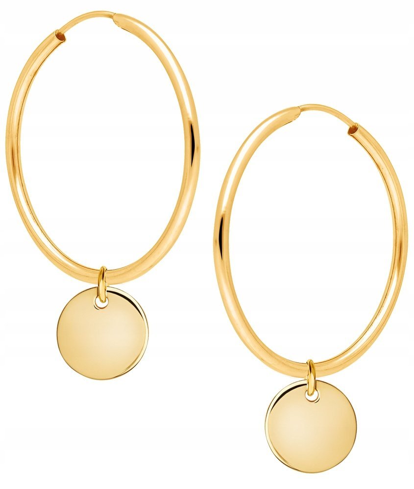 PIĘKNE ZŁOTE KOLCZYKI WISZĄCE KÓŁKO 333