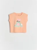 Bluzki dla niemowląt - Reserved - T-shirt z nadrukiem - pomarańczowy - miniaturka - grafika 1