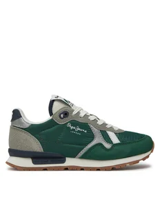 Pepe Jeans Sneakersy Brit Young B PBS40003 Zielony - Buty dla chłopców - miniaturka - grafika 1