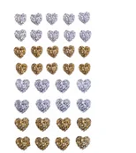 Dekoratorstwo - Kryształki Samoprzylepne Serduszka Złote I Srebrne Op.36 Szt, Dp Craft - miniaturka - grafika 1