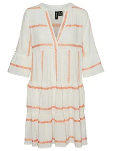 Vero Moda Sukienka w kolorze kremowo-pomarańczowym - Sukienki - miniaturka - grafika 1