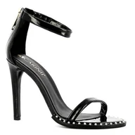 Sandały damskie - Czarne sandały na szpilce CARINII - Carinii - miniaturka - grafika 1