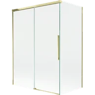 Parawany nawannowe - Mexen Rox parawan nawannowy 2-skrzydłowy rozsuwany 120 + 70 x 150 cm, transparent, złoty - 8C9-120-070-50-00 - miniaturka - grafika 1