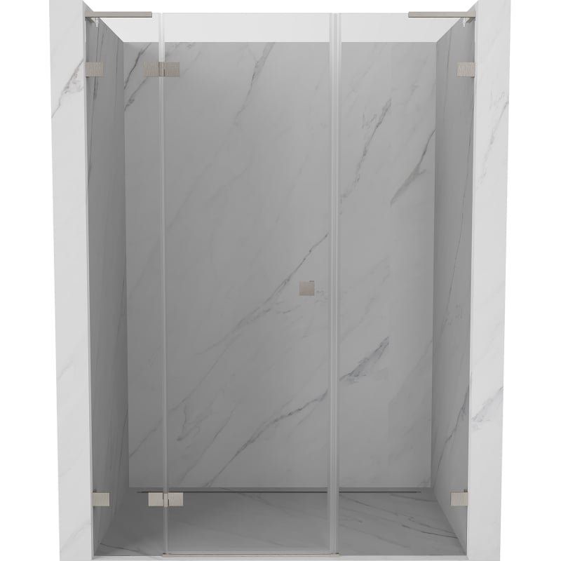 Mexen Lunar L drzwi prysznicowe uchylne lewe 150 cm, transparent, nikiel szczotkowany - 834SL-150-050-97-00-L