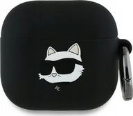 Akcesoria do słuchawek - Karl Lagerfeld KLA4RUNCHK AirPods 4 cover czarny/black Silicone Choupette Head 3D - miniaturka - grafika 1