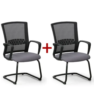 Fotel biurowy, krzesło biurowe B2B Partner Krzesło konferencyjne Roy 1+1 Gratis, szary 415059 - Fotele i krzesła biurowe - miniaturka - grafika 1