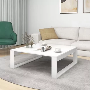 Lumarko Stolik kawowy, biały, 100x100x35 cm, materiał drewnopochodny - Ławy i stoliki kawowe - miniaturka - grafika 4