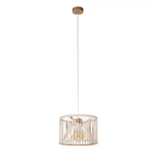 Britop Wisząca LAMPA skandynawska REVE 184617174 okrągła OPRAWA pleciony ZWIS boho kremowy - Lampy sufitowe - miniaturka - grafika 1