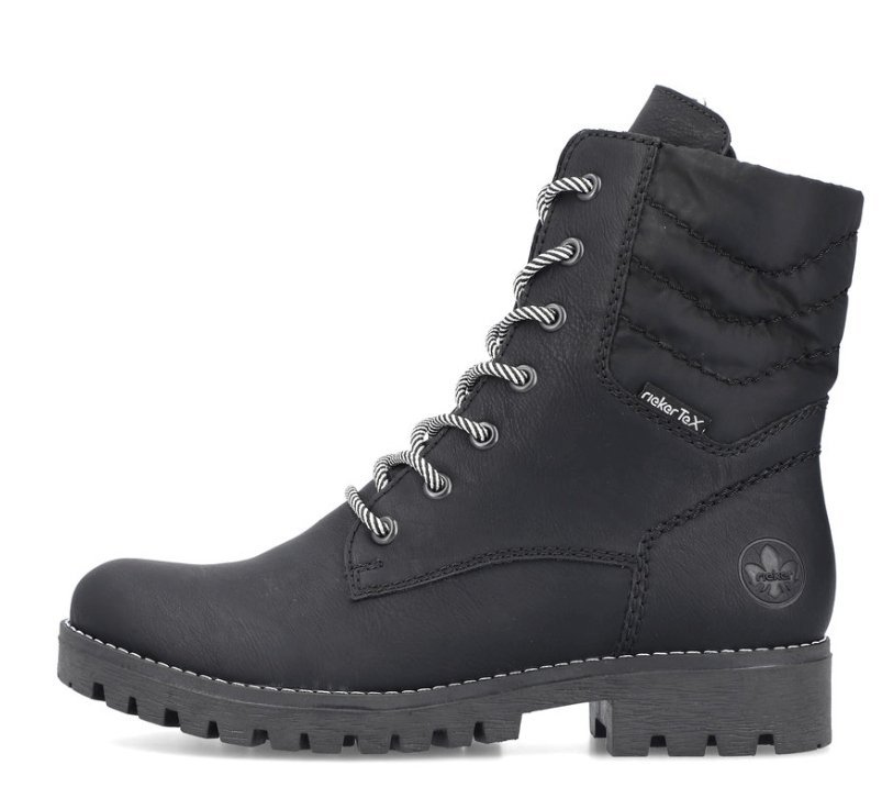 RIEKER BOTKI DAMSKIE CZARNE NA ZAMEK Z OCIEPLENIEM 40 6AA