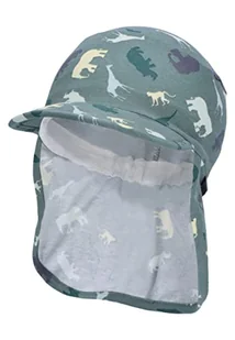 Sterntaler Unisex dziecięca czapka z daszkiem z szyją Safari czapka dziecięca, ciemnozielony, 49 - Czapki damskie - miniaturka - grafika 1
