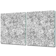 Deski do krojenia - Nowoczesna Deska Kuchenna - Osłonka - 2x 40x52 cm - Czarno białe wiry - miniaturka - grafika 1