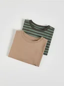 Bluzki dla niemowląt - Reserved - Bawełniany longsleeve 2 pack - brązowy - miniaturka - grafika 1