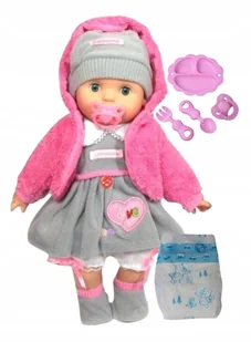 Lalka Bobas Mówi Śpiewa Zamyka Oczka pampers+smoczek - Lalki dla dziewczynek - miniaturka - grafika 1