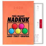 Notesy i bloczki - KALENDARZ TERMINARZ DZIENNY Planer A5 2025 POMARAŃCZOWY TWOJE LOGO GRAFIKA - miniaturka - grafika 1