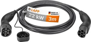 Kabel do ładowania samochodów LAPP Typu 2, do 22 kW, 3 m, czarny 5555934041 - Ładowarki do samochodów elektrycznych - miniaturka - grafika 1