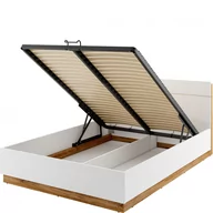 Łóżka - Łóżko 180 x 200 z Pojemnikiem na Pościel DT-02 Dentro Lenart Biały, Dąb Stirling - miniaturka - grafika 1