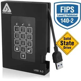 Apricorn Aegis Padlock Fortress 1 TB USB 3.2 Gen 1 (3.1 Gen 1) Czarny A25-3PL256-S1000F - Dyski SSD - miniaturka - grafika 1