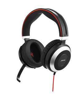 Jabra Evolve 80 UC Duo - Stereofoniczny zestaw słuchawkowy dla platform UC z USB-C - Sprzęt konferencyjny i radiowęzłowy - miniaturka - grafika 1