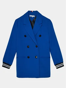 Tommy Hilfiger Płaszcz przejściowy Knitted Blazer KG0KG07796 Niebieski Regular Fit - Płaszcze damskie - miniaturka - grafika 1