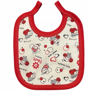 ŚLINIAK niemowlęcy DUŻY wiązany ŚLINIACZEK w BIEDRONKI - Śliniaki i fartuszki - miniaturka - grafika 1