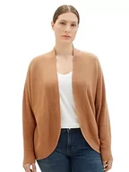 Swetry damskie - TOM TAILOR Damski kardigan Basic Cardigan z dzianiny, 32399-różowy melanż mahogany, 48 Duże rozmiary - miniaturka - grafika 1