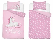 Pościel dla dzieci - Pościel bawełniana do łóżeczka 100x135 5517a jednorożec - miniaturka - grafika 1
