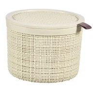 Kosze wiklinowe - Beżowy koszyk z pokrywką Curver Jute, 2 l - miniaturka - grafika 1