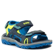 Sandały damskie - Hi-Tec Sandały Menar Jr AVSSS18-HT-01-Q2 Navy/Lake Blue/Lime - miniaturka - grafika 1