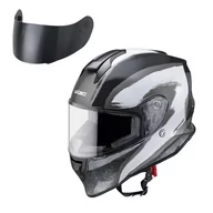 Kaski motocyklowe - W-TEC Kask motocyklowy Integra Graphic + wizjer, Czarno-biały, XL (61-62) 21600-XL-1 - miniaturka - grafika 1