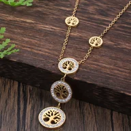 Inne - Elegancki Naszyjnik z Wisiorkiem Drzewo Życia w Stylu ze Nierdzewnej - Idealny na Codzienne Noszenie i Imprezy, Doskonały Prezent dla Kobiet na Boże - miniaturka - grafika 1