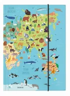 Szkolne artykuły papiernicze - Teczka z gumką A4 Mapa Zwierząt 10 DERFORM - miniaturka - grafika 1
