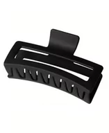 Ozdoby do włosów - Ozdobna elegancka klamra spinka duża plastikowa kwadratowa czarna do stylizacji włosów - miniaturka - grafika 1