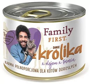 FAMILY FIRST - Karma mokra dla KOTA królik z olejem z łososia 200g - Mokra karma dla kotów - miniaturka - grafika 1