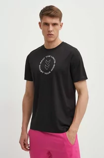 Koszulki męskie - Hummel t-shirt treningowy Boost kolor czarny z nadrukiem 223838 - grafika 1