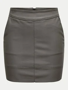 ONLY Spódnica z imitacji skóry Base 15164809 Szary Slim Fit - Spódnice - miniaturka - grafika 1