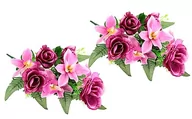 Sztuczne kwiaty - Bukiet sztucznych kwiatów ze storczykami, róże do położenia, sztuczne kwiaty, radość, bukiet kwiatów, dekoracja nagrobna, dekoracja nagrobna, kompozycja cmentarna - miniaturka - grafika 1