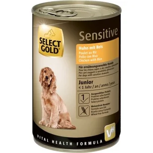 SELECT GOLD Sensitive Junior Kurczak i ryż 24x400 g - Mokra karma dla psów - miniaturka - grafika 1