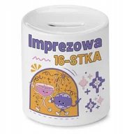 Skarbonki - Skarbonka na Urodziny 16 16te 16-te na Prezent z Nadrukiem ze Zdjęciem + Opakowanie na prezent (wzór 01) - miniaturka - grafika 1